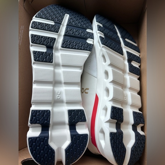 On Men’s Size 14 Running Shoes | NWT | White Blue Red gold | No Lid on clouds - Picture 10 of 14